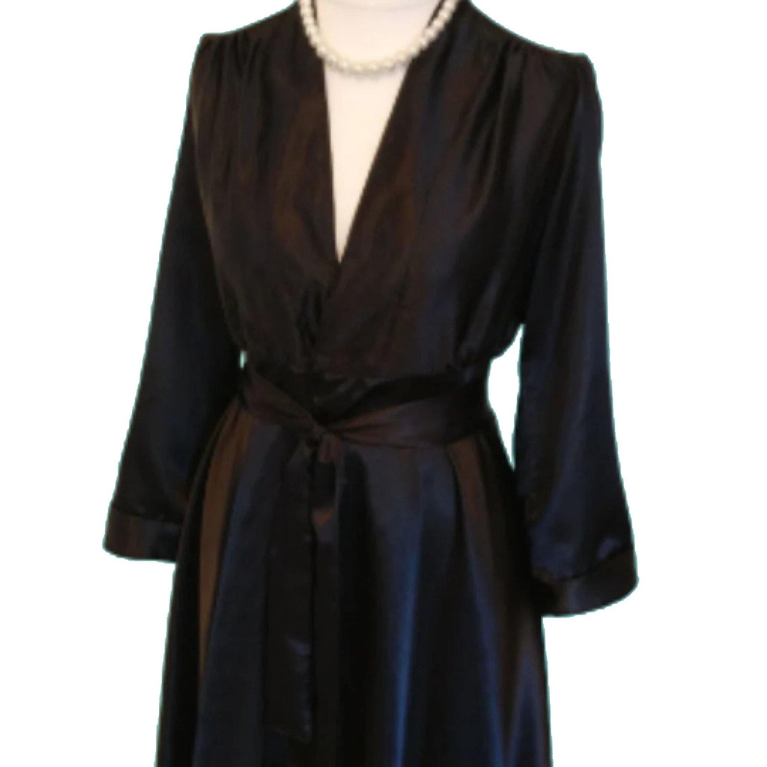 Vintage 1940s Pattern, Women's Wrap ’Donna’ Housecoat, Dressing Gown in black