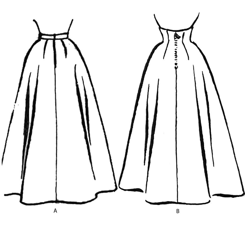Lined drawings of skirts