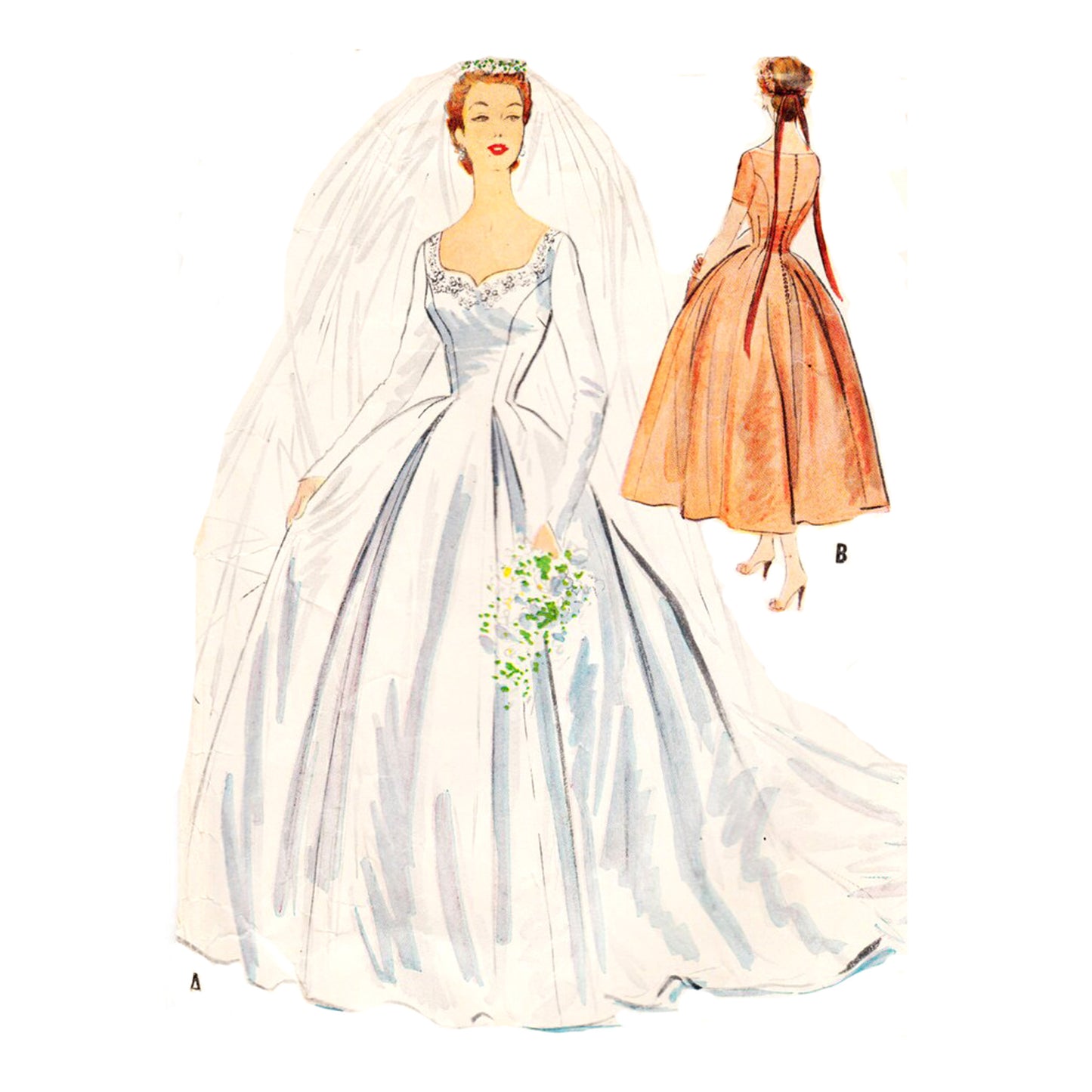 Model wearing bridal gown made from McCall's 9703 sewing pattern