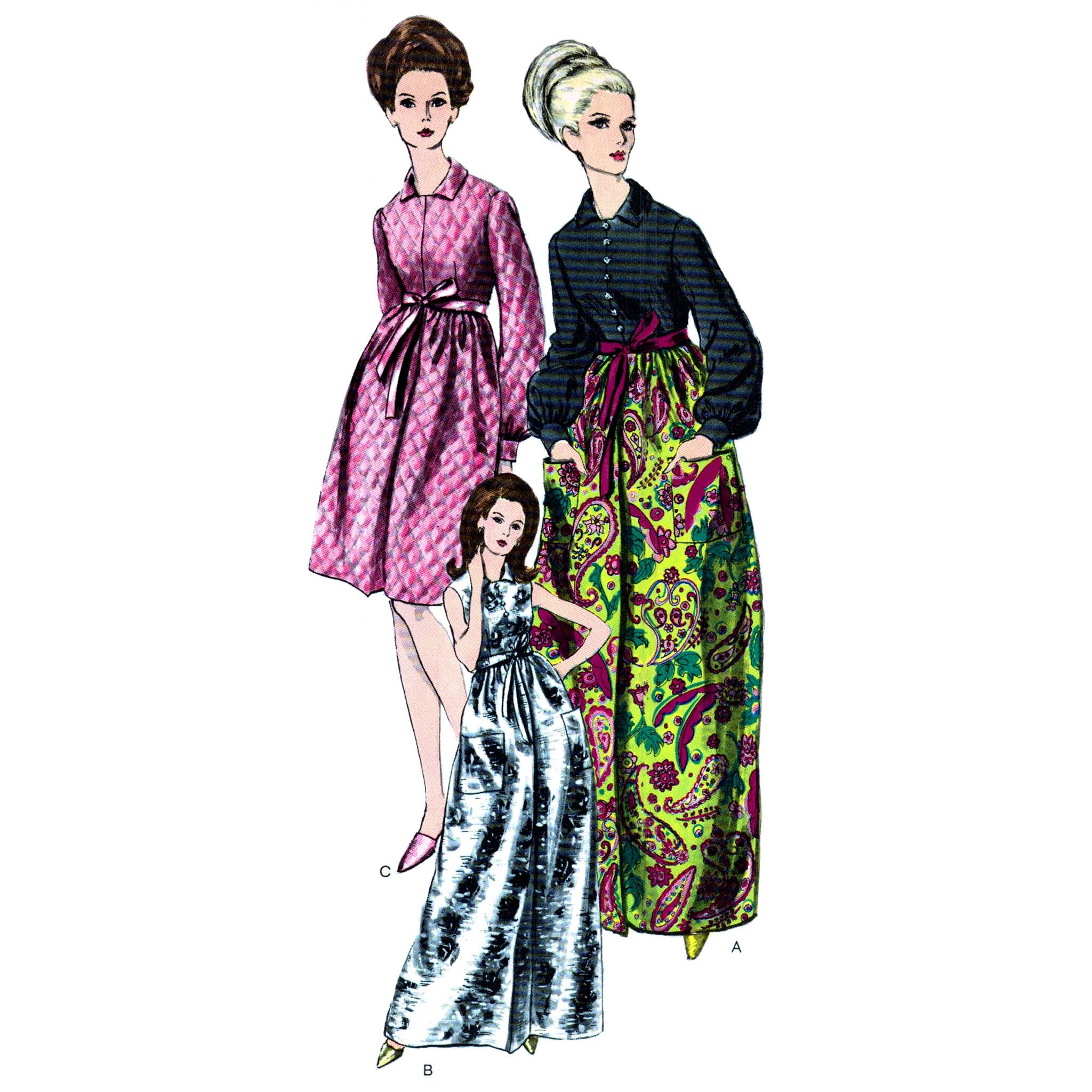 PDF - Vogue 1960s Riviera Ribbon Dress Sewing Pattern, Bust 34” (86 cm ...