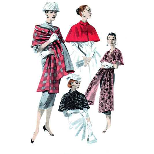 Illustration of four women in vintage clothing on a white background