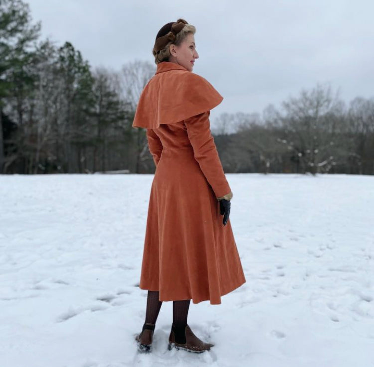 PDF 1940's Clara Cape Coat with Detachable Cape Bust 30