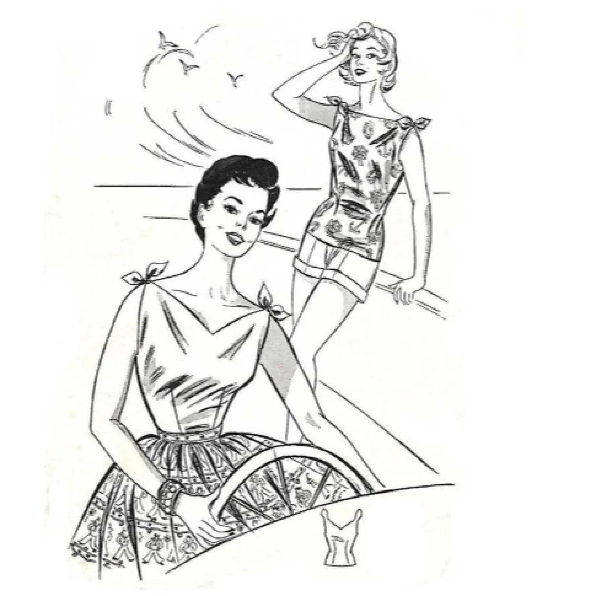 Vintage 1950S Sewing Pattern, Women's Lantern Sleeves Blouse - Bust 30