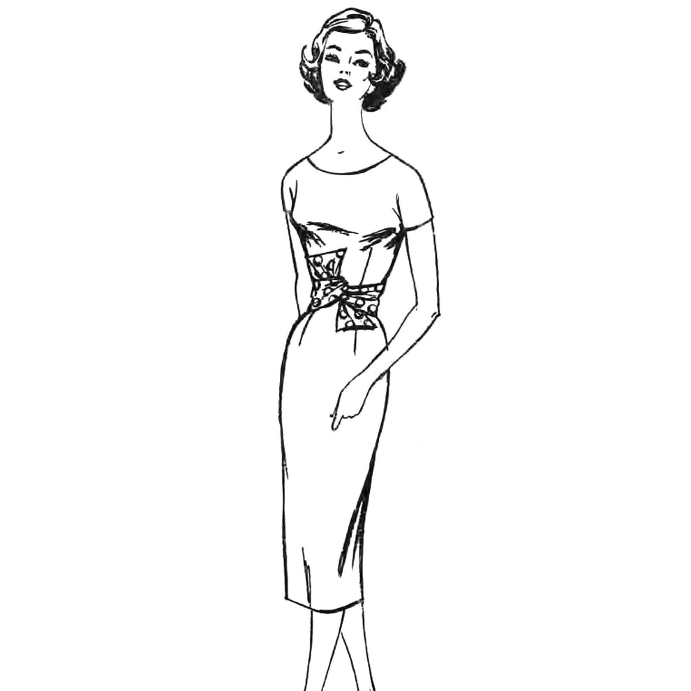 Vintage 1950's Sewing Pattern: Pretty Rockabilly Dress - Bust 30