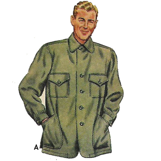 Man wearing shirt/jacket.