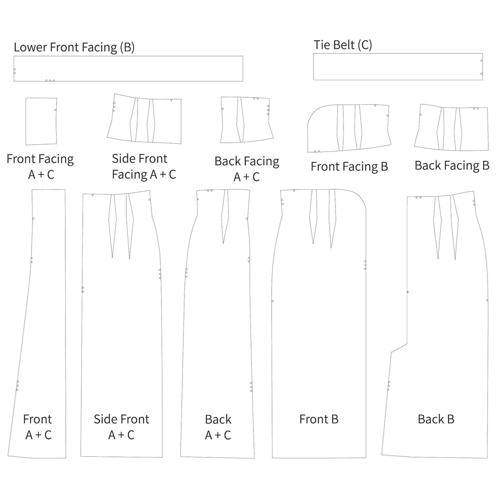 PDF - 1950s Pattern, Wiggle, Slim, Pencil Skirt -  Waist 28” (71cm) - Download