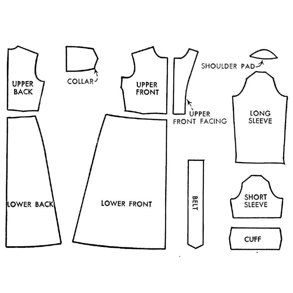 Women's House Coat, Robe, Dressing Gown, Vintage 1940s Sewing Pattern ...