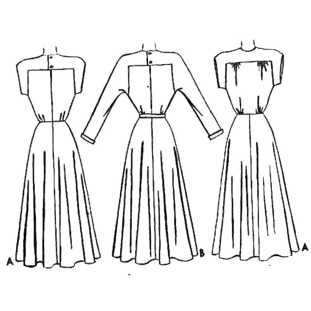 Line drawing of dresses