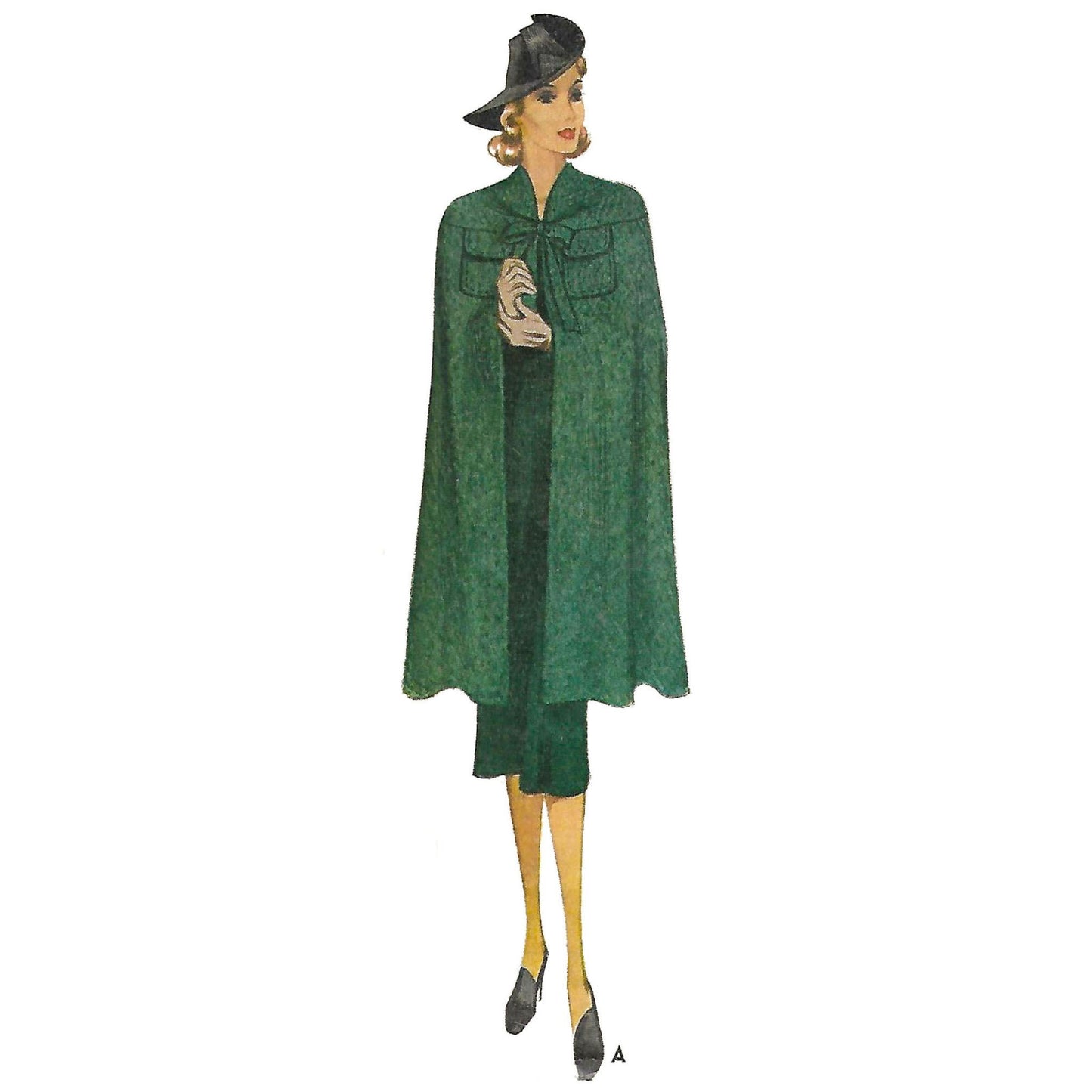 Model wearing 1930s outer made from McCall’s 9884 pattern