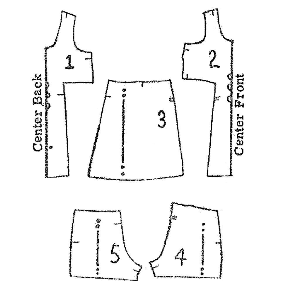 Pattern pieces included in "1940s Pattern, Slip & Knickers'