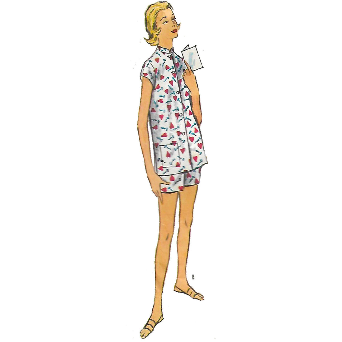 Vintage 1950s Pattern – Two-piece Nehru Pajama Coat, Short & Long Pants - Bust 36
