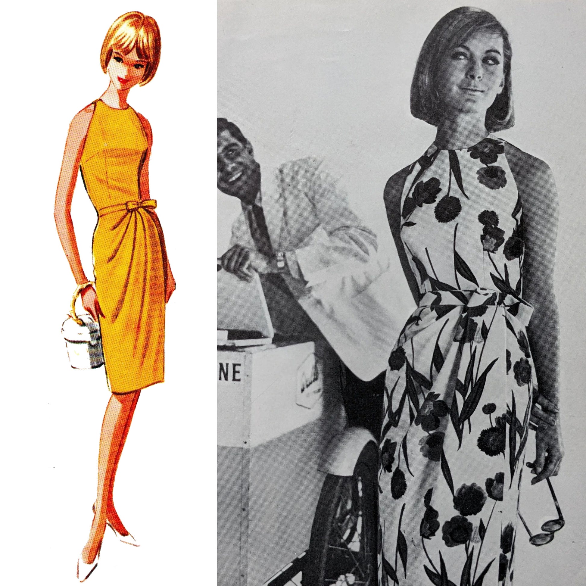 Model wearing separates: two tops and skirt made from McCall’s 6822 pattern