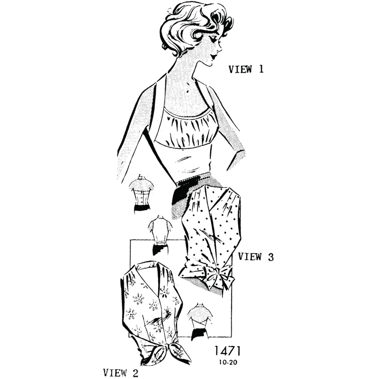 Set of Blouse and Bra Tops, Vintage 1950s Sewing Pattern – Vintage