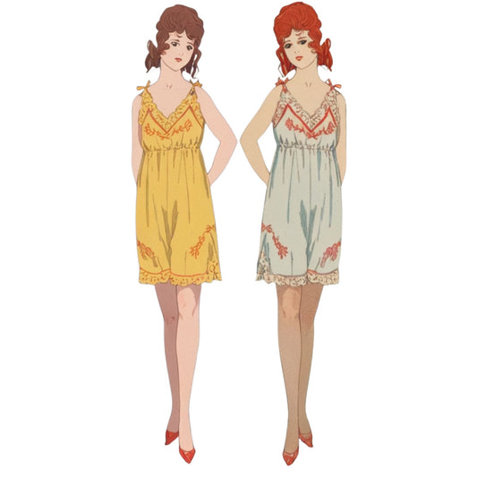 Woman wearing 1920s slip made from pattern 3267