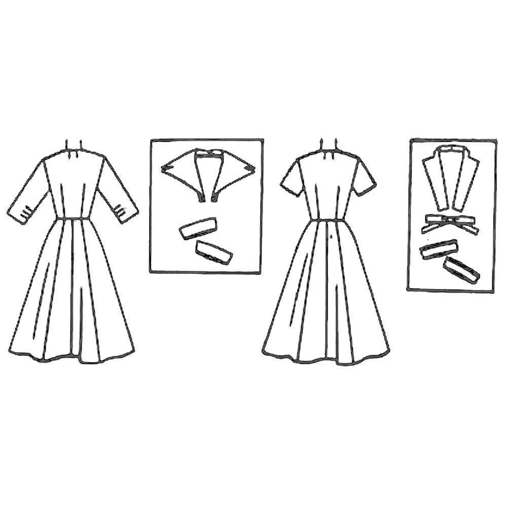 Line drawing of woman wearing wedding dress