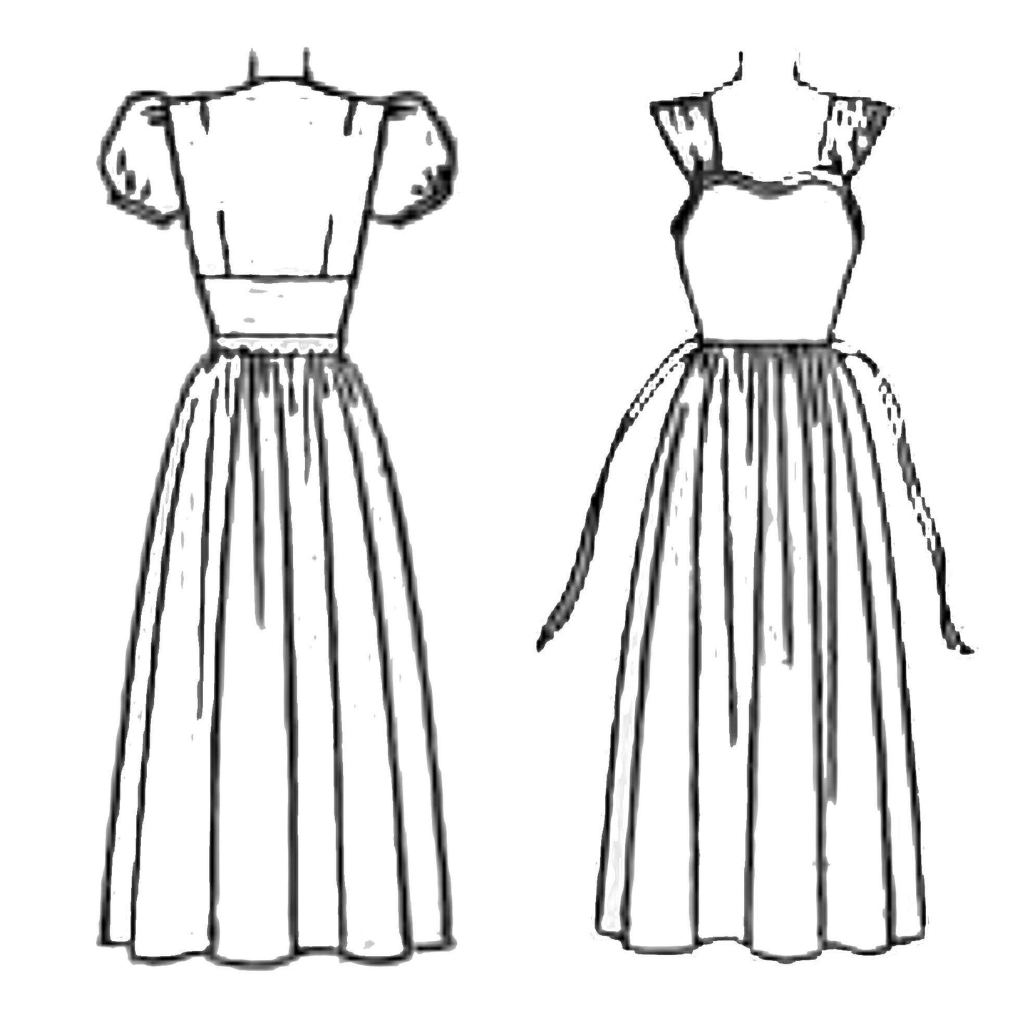 Line drawing of dreses