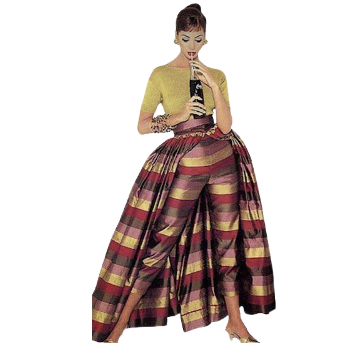 Vintage 1950s Sewing Pattern – Pants, Blouse & Over-skirt Set - Bust 34” (86.4cm)