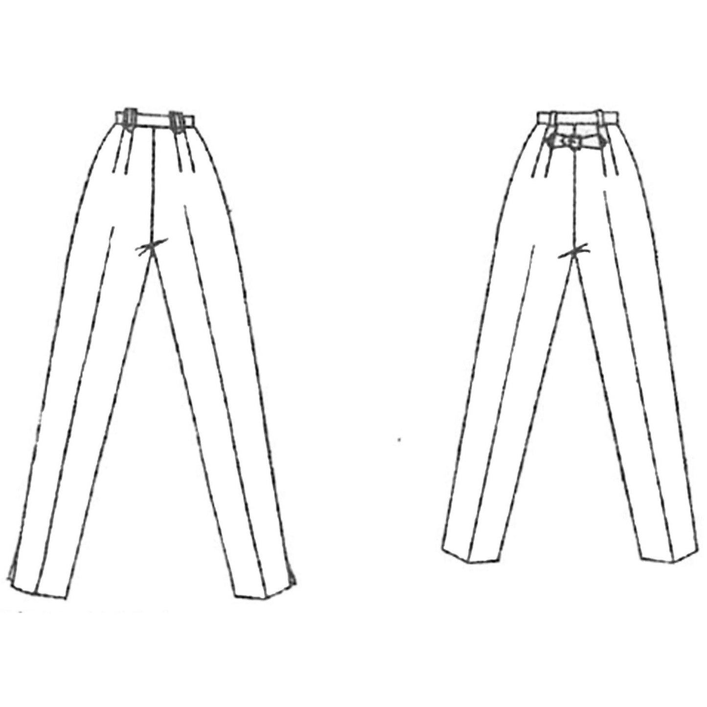 Line drawings of front and back view of slack