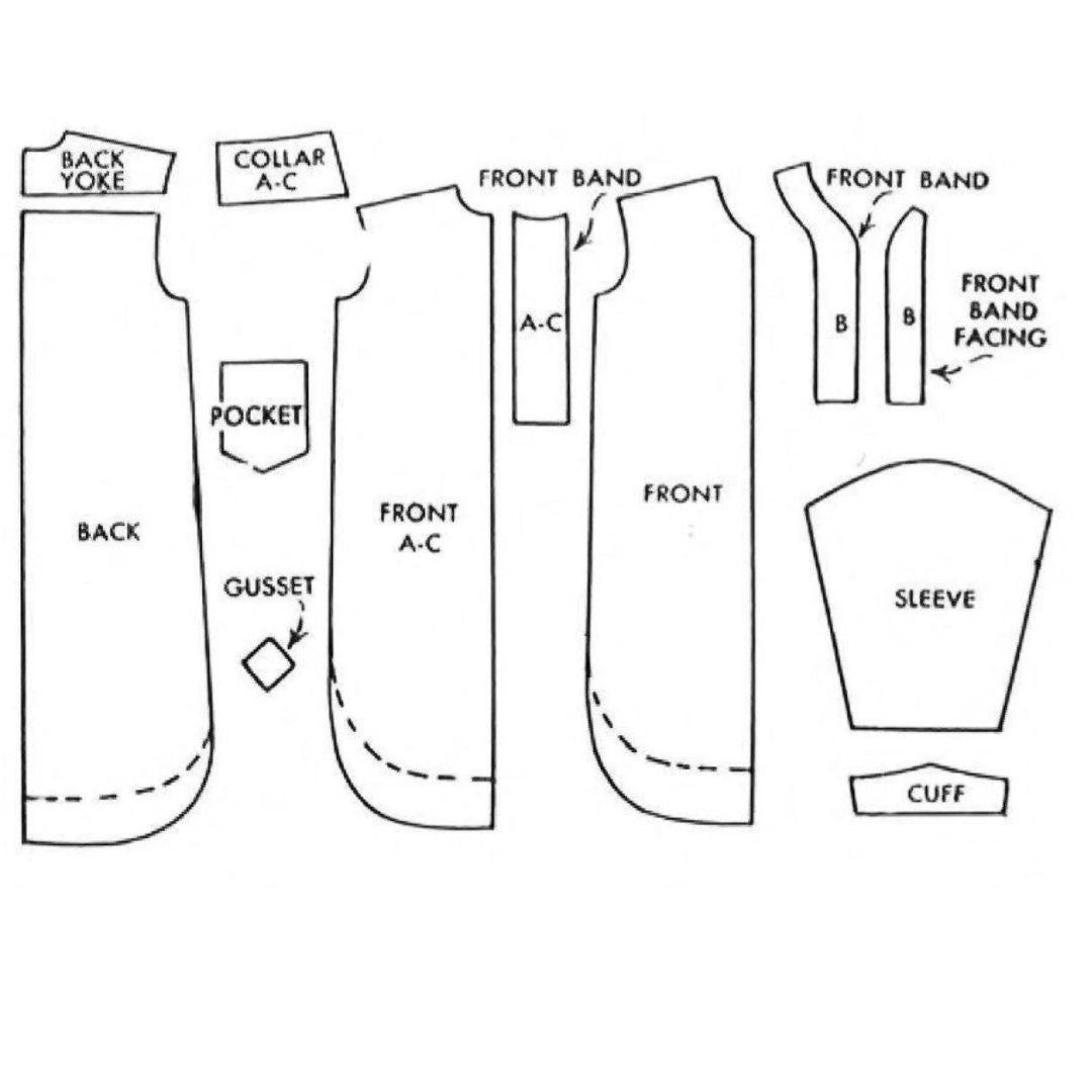 PDF - 1950's Pattern, Men's Long and Short Sleeved Pyjamas - Chest 38-40" (96.5-101.6cm) - Download