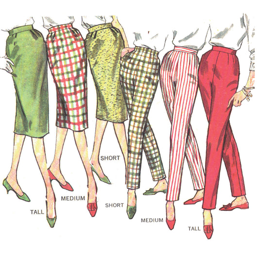 Vintage Sewing Pattern Template & Scale Rulers 1950s Capris Pants