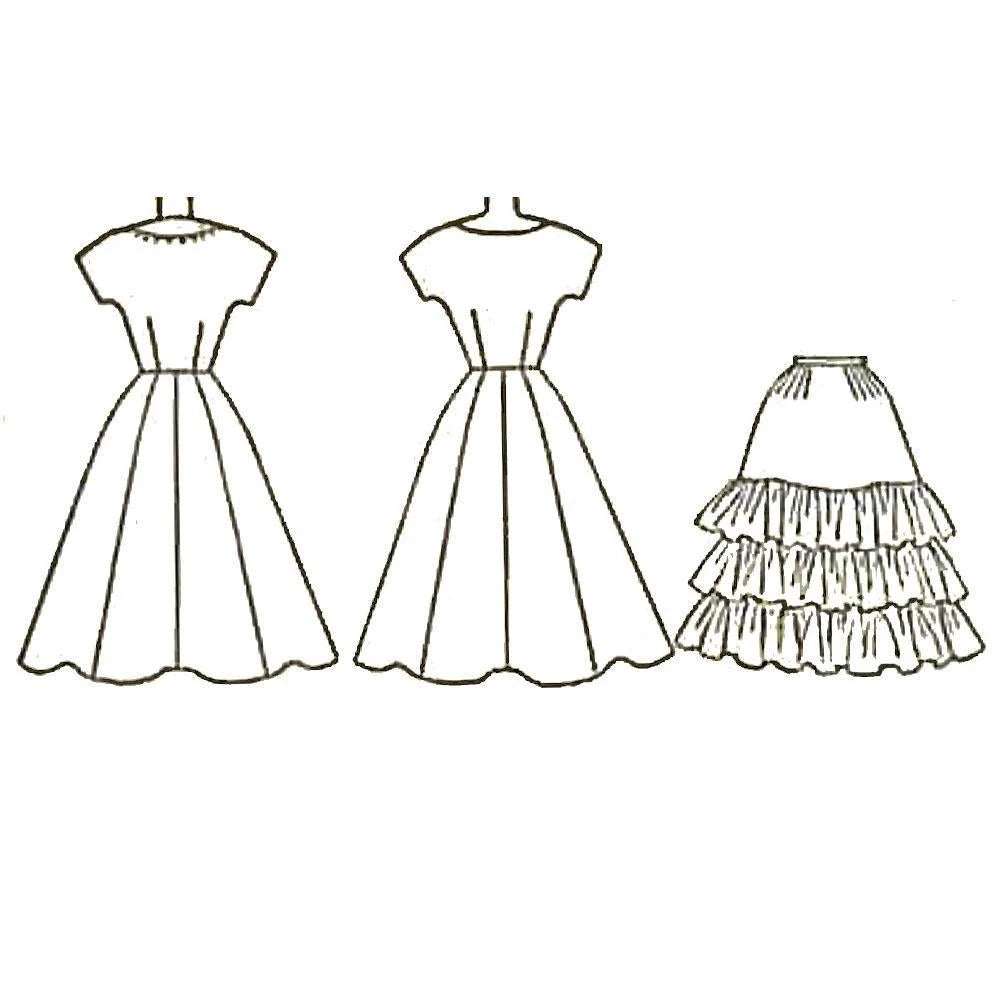 Line drawing of dreses