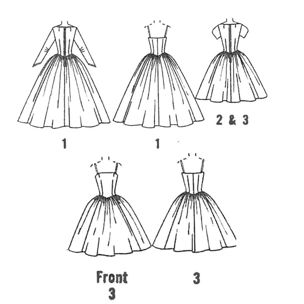 Line drawing of dresses