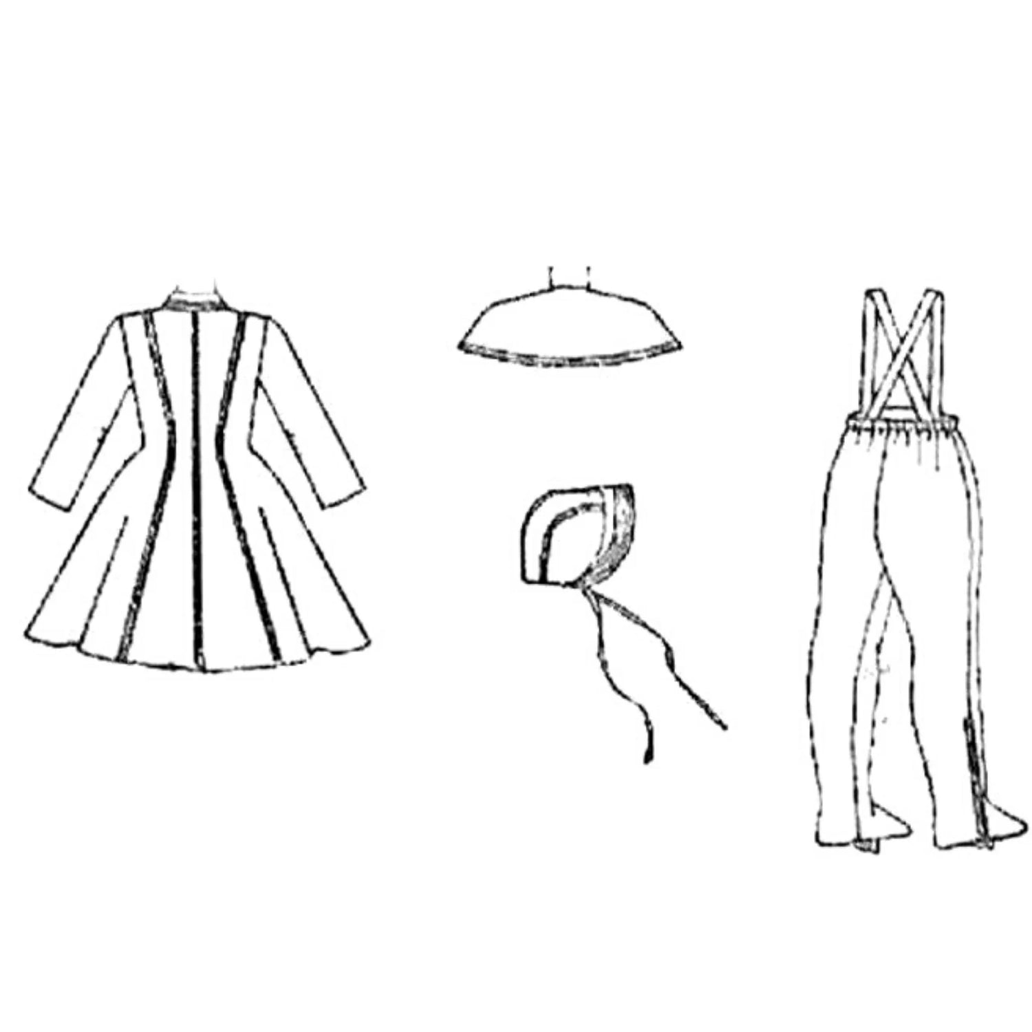 Line drawings of coats
