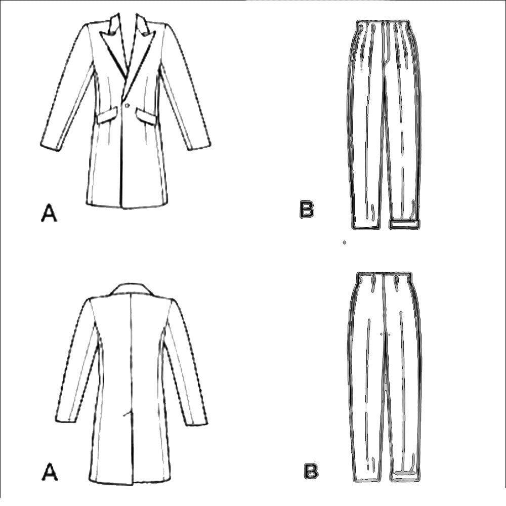 Line drawing of a man's suit