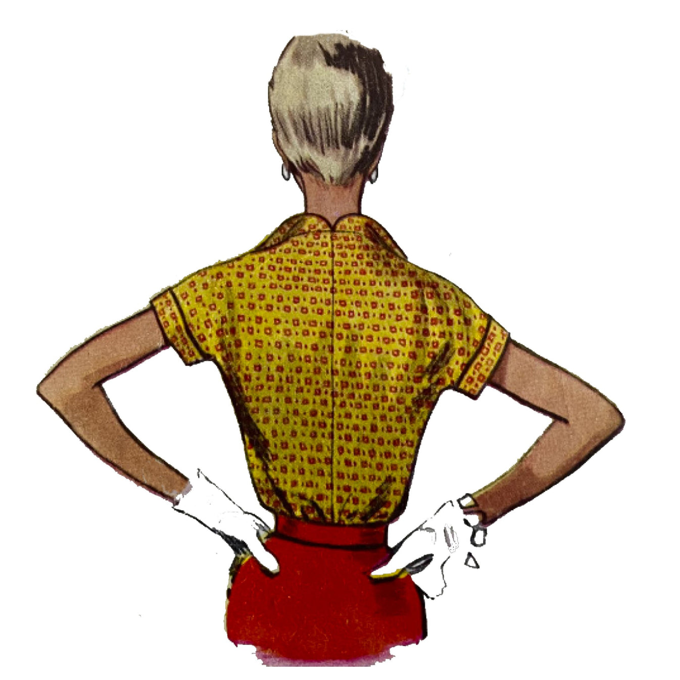 Vintage 1950s Pattern – Sleeveless Dress, High Waisted & Collared - Bust 42” (106.7cm)