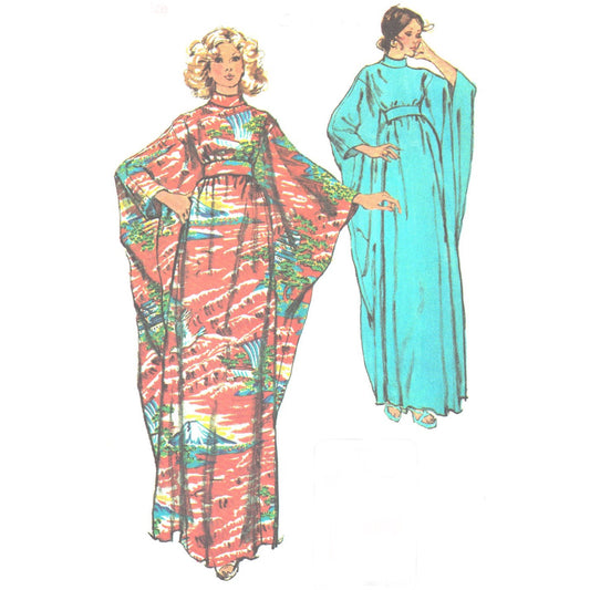   Model wearing jiffy caftan made from Simplicity 5900 pattern