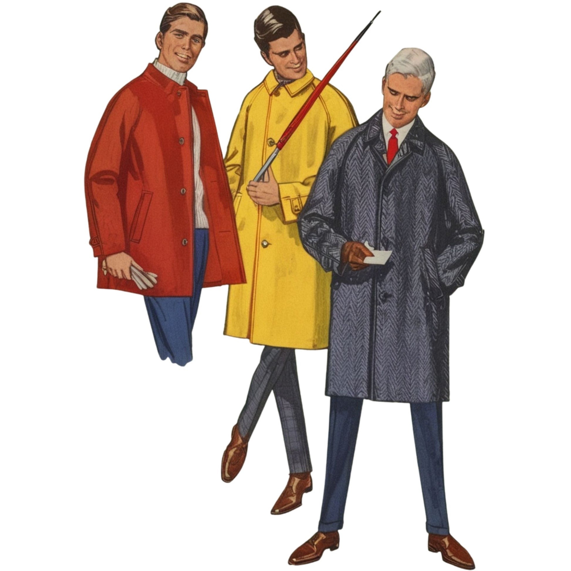PDF Vintage 1960s Sewing Pattern, Men's Mod Coat Overcoat