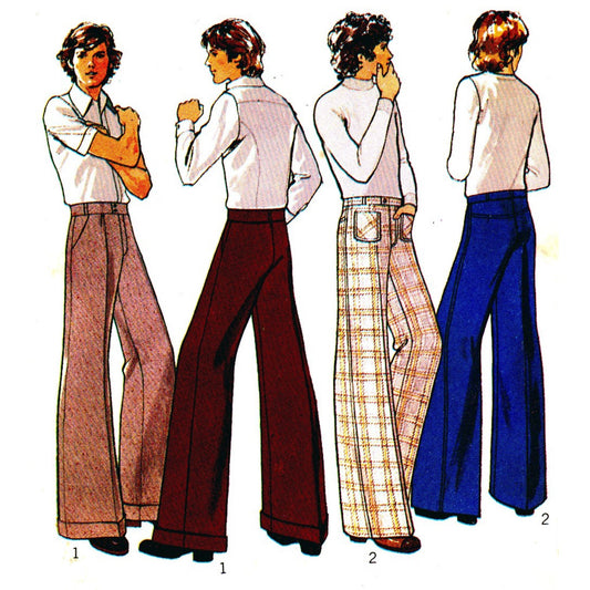 Model wearing trousers made from Style Pattern 4925 pattern