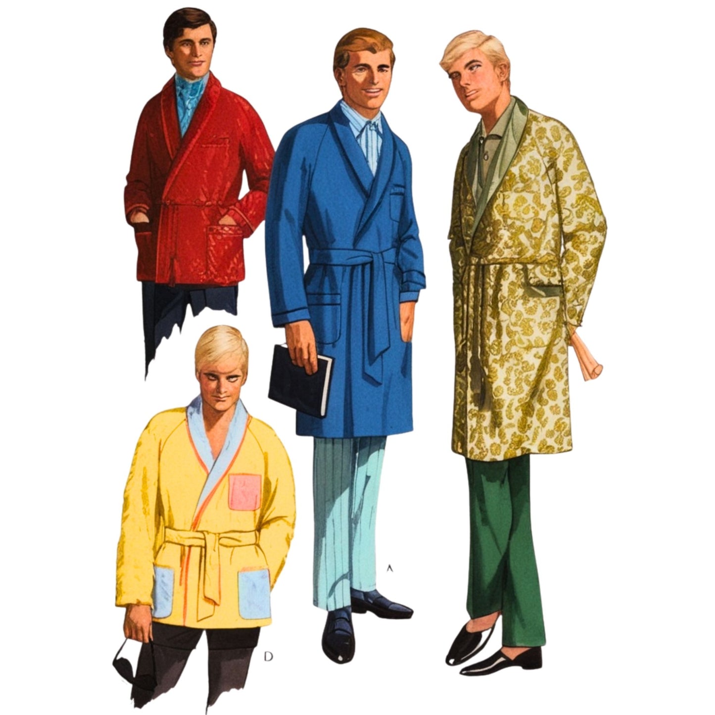 Men wearing 60s robes.