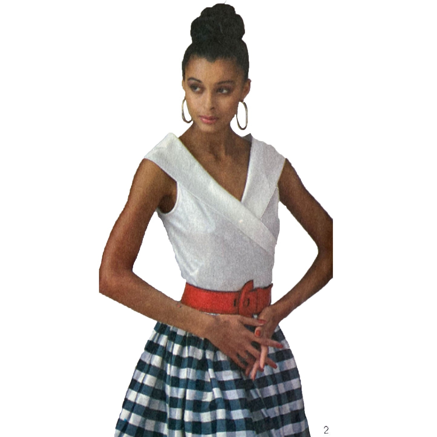 Woman wearing top made from Style 1283 sewing pattern