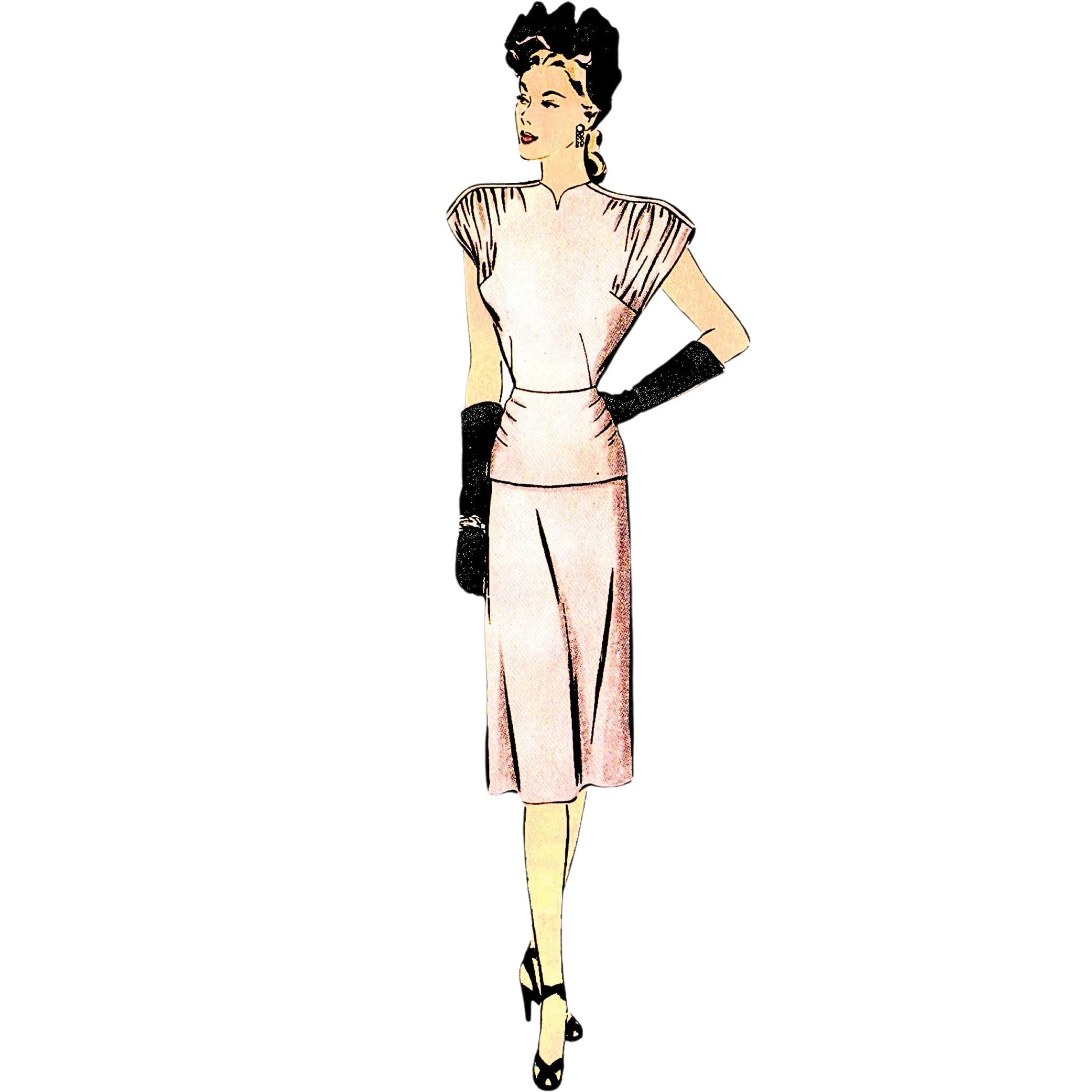 vintage peplum dress pattern 1950s Misses Strapless Evening Peplum Full Skirt Dress Simplicity 3398 Vintage Sewing Pattern Size 16 Bust 34 UNCUT