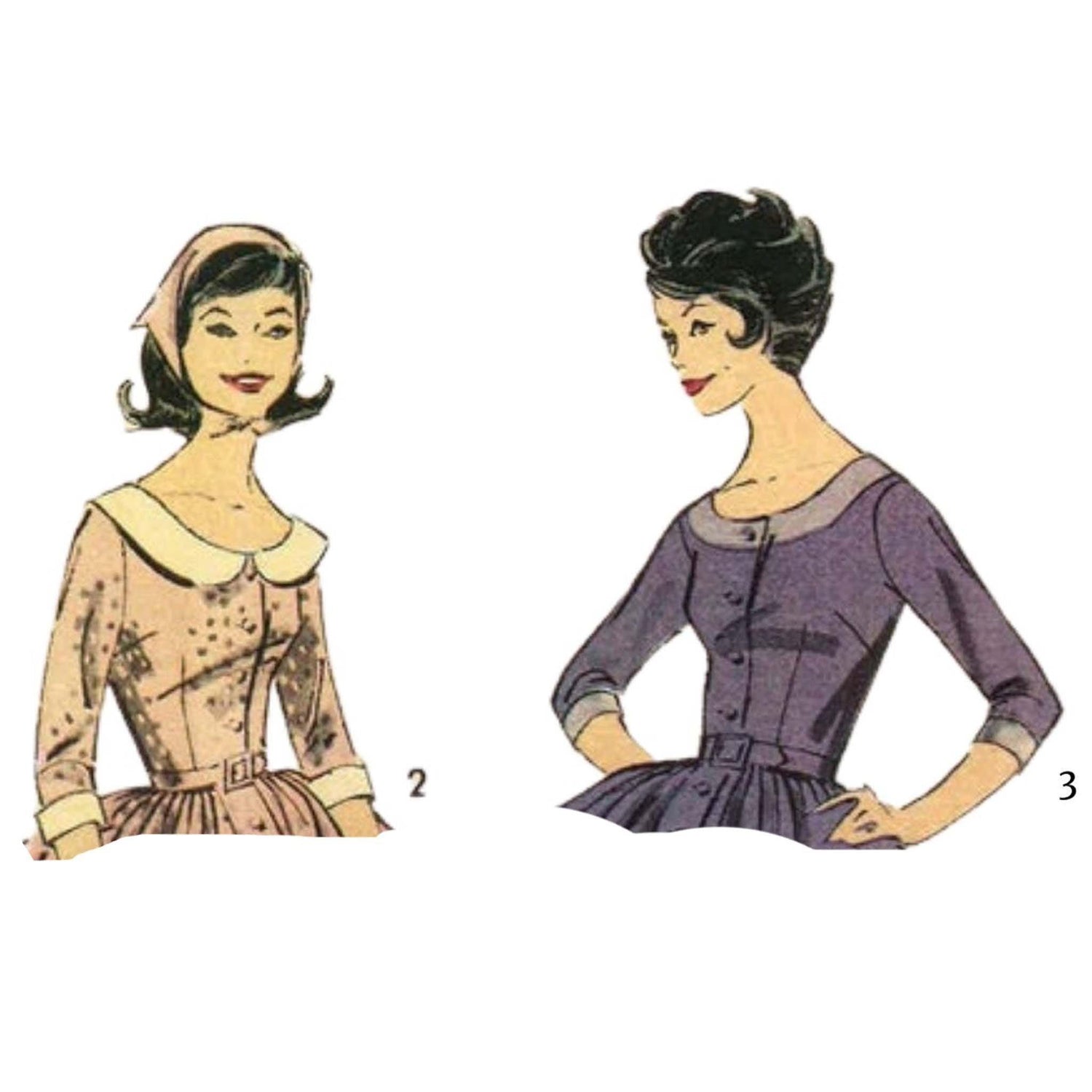 1950s Pattern, Bridgette Bardot Style Dress - Vintage Sewing Pattern Company
