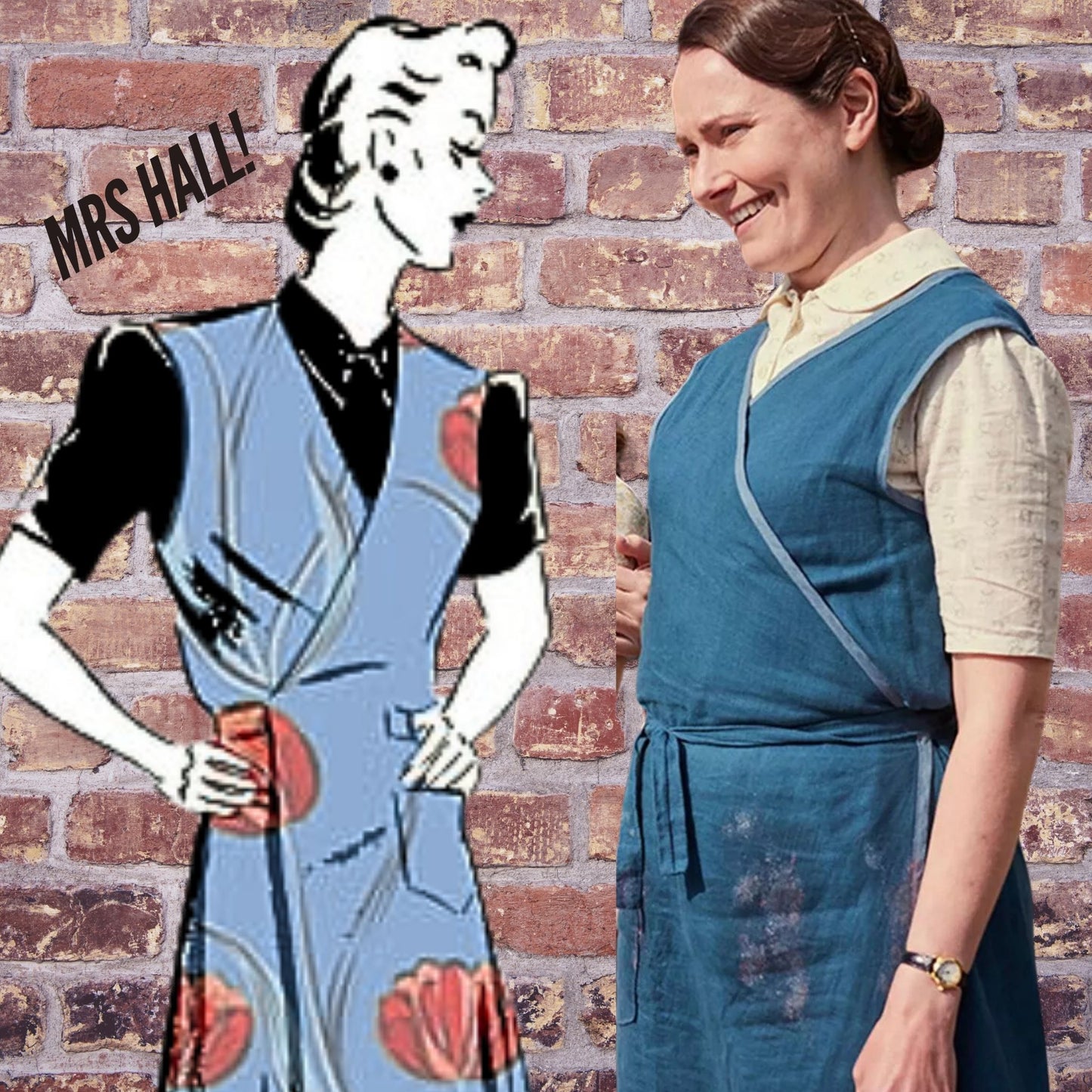 Women wearing 1940s Apron, Duster, Overalls, Pinny from All Creatures Great and Small.