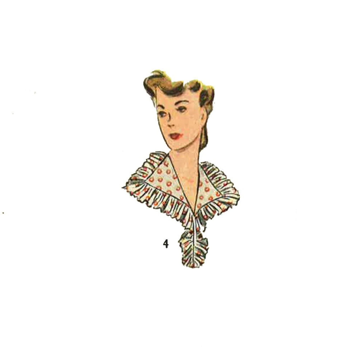 1940s Pattern,  Decorative Collar Set Accessories - Size Small