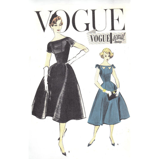 Padrão de costura  dos anos 1950, Vestido Fit & Flare - Busto: 36” (91cm)