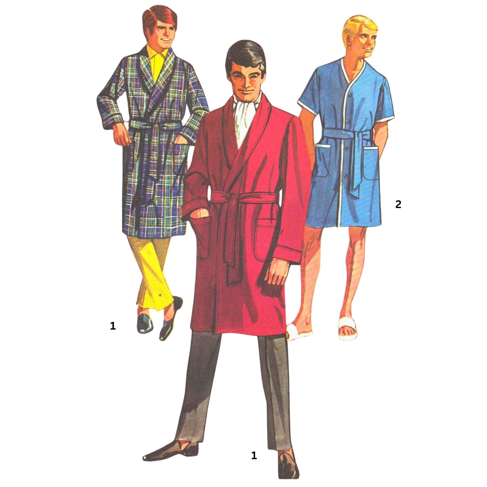 PDF - 1970s Sewing Pattern, Men’s Robes - Chest: 38 - 40” (96-101cm ...