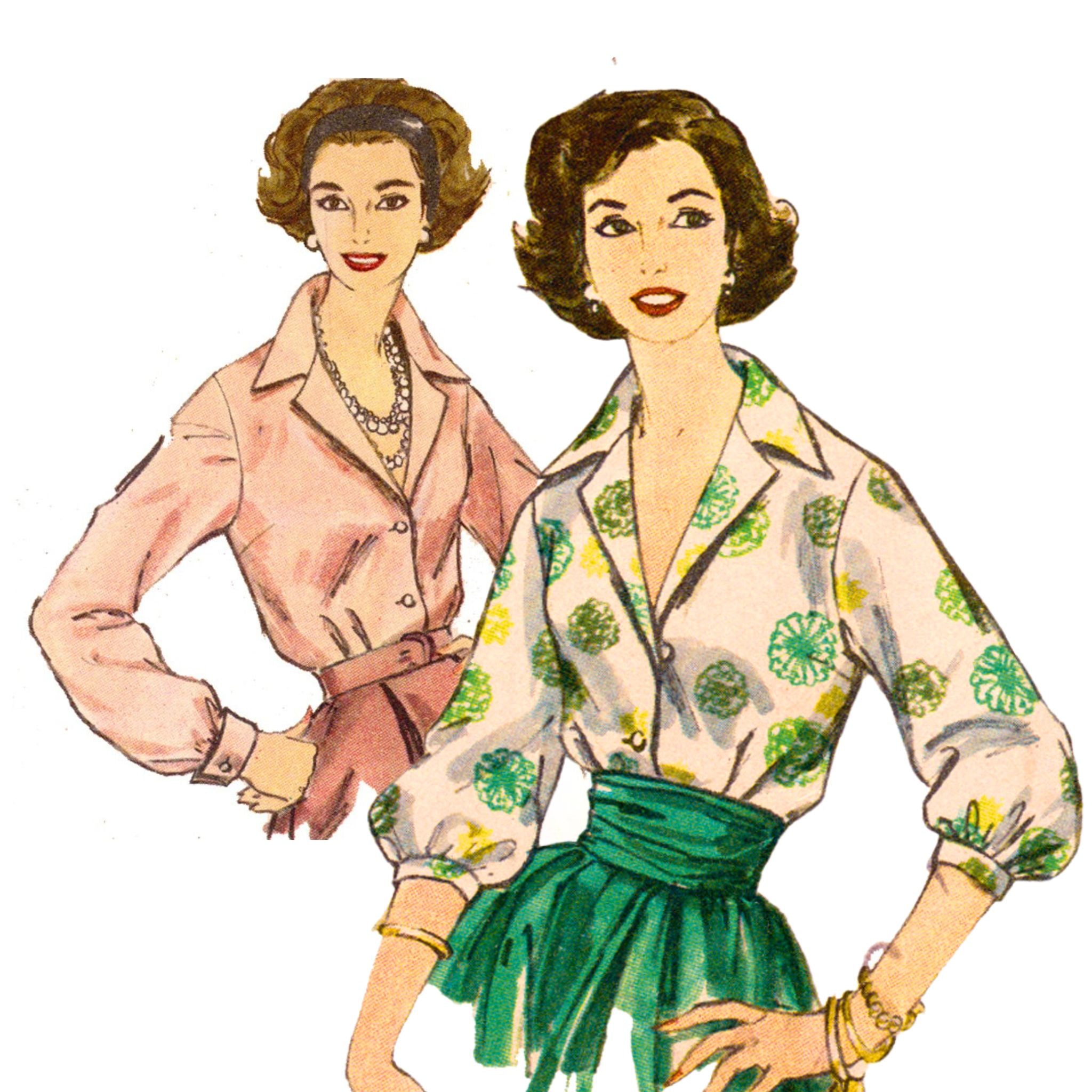 1950 年代のヴィンテージのトップスとブラウスのパターン – Vintage