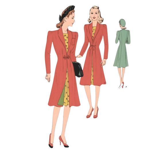 1940'er symønster: Wartime Fitted Rock Coat - Buste 36" (91,4 cm)