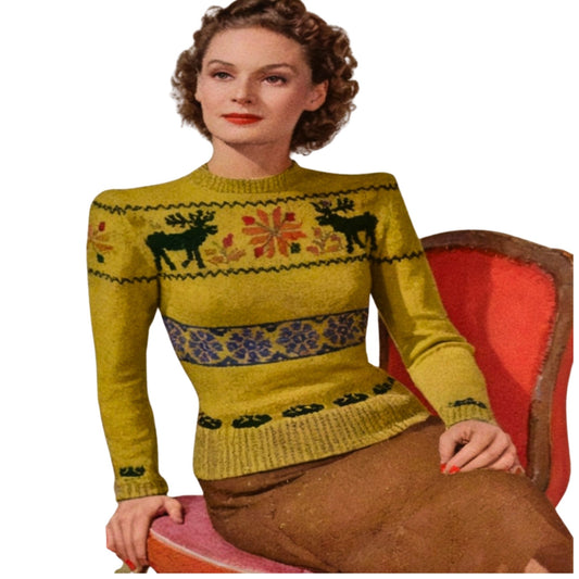 Women's Sweater, Fitted Fair Isle Pattern