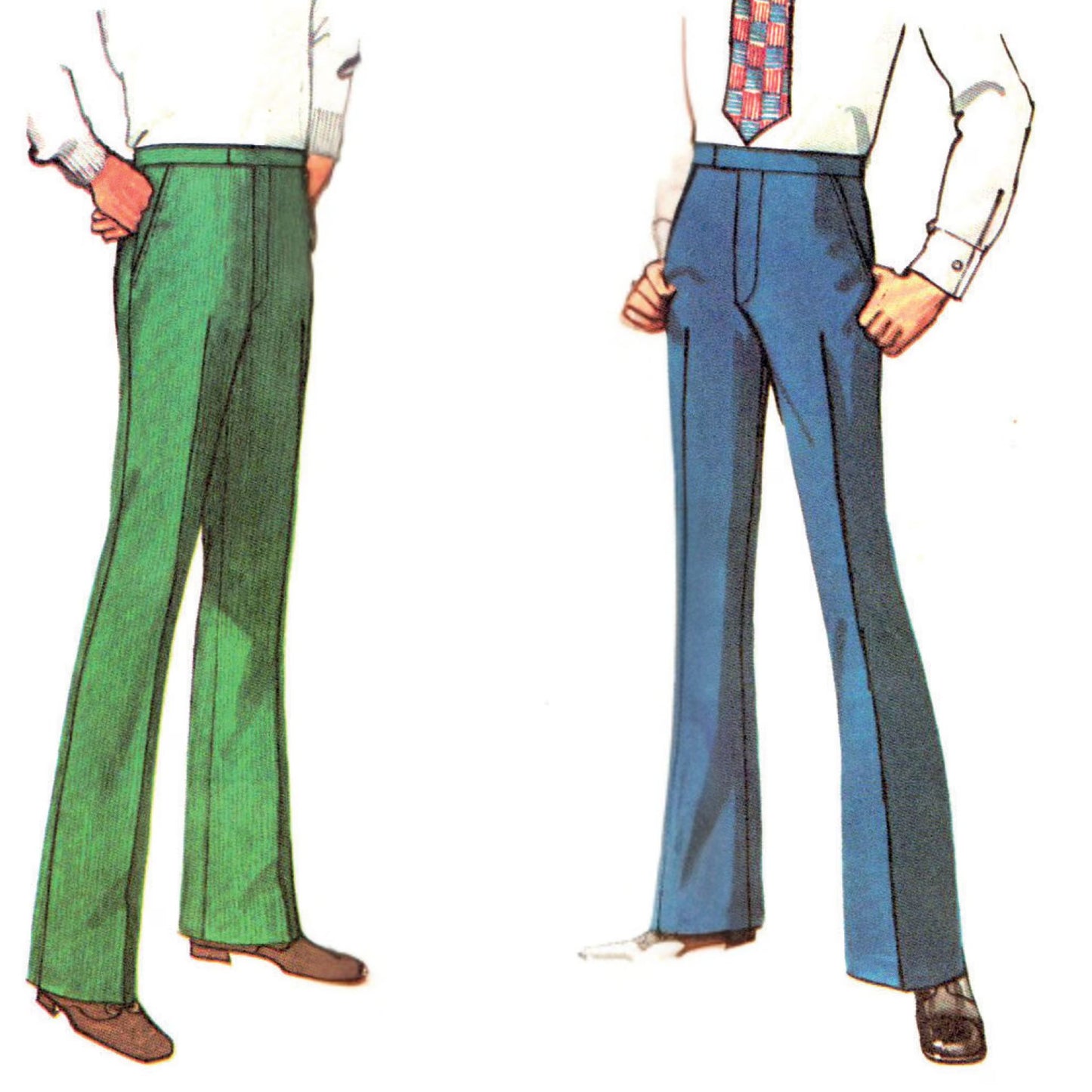 Model wearing pants in proportioned sizes made from Simplicity 5100 pattern