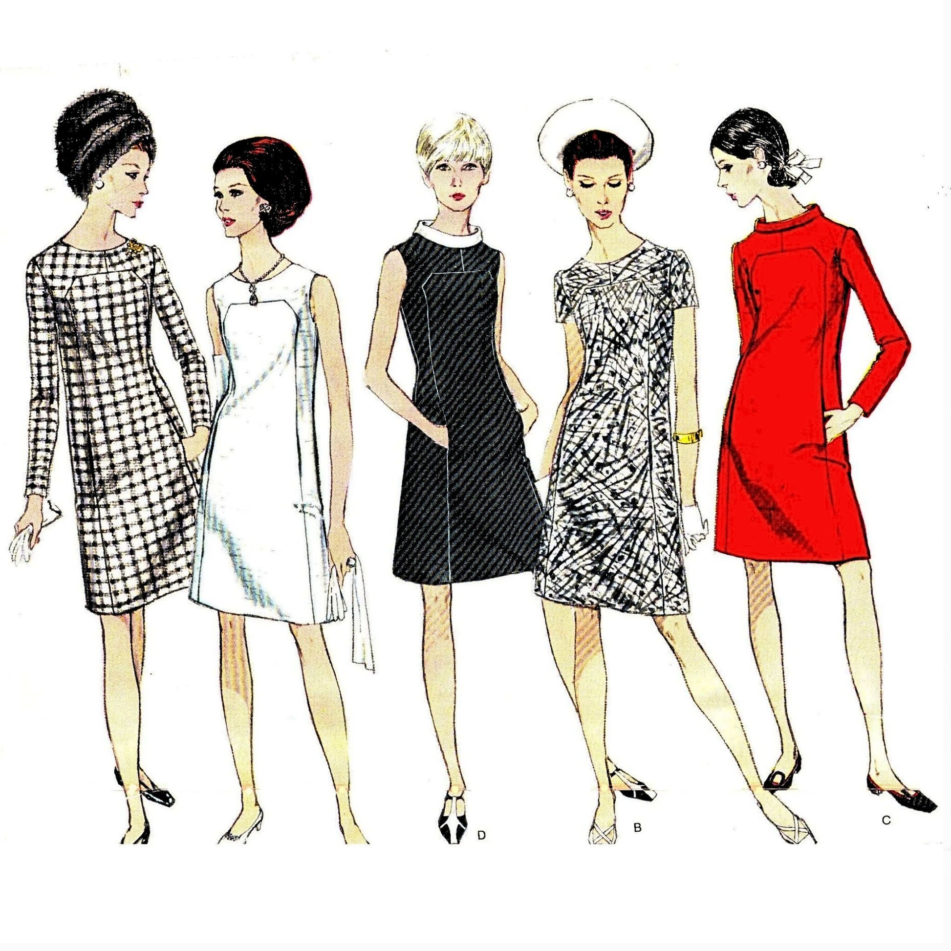 1960s Vogue Sewing Pattern, One-piece A-line Dress - Bust: 38 (96cm) Vintage Sewing Pattern Company 1960s Vogue Sewing Pattern, One-piece A-line Dress - Bust: 38 (96cm) Vintage Sewing Pattern Company
