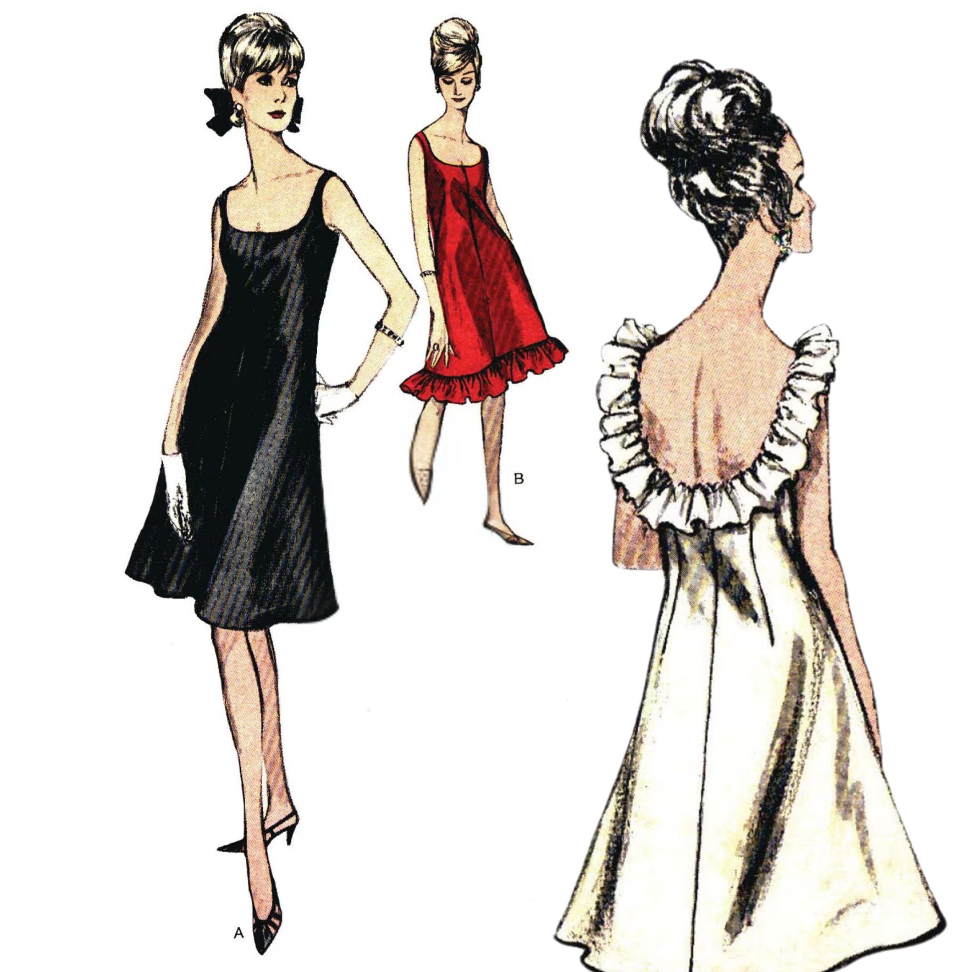 1960s Vogue Sewing Pattern, Semi-Fitted Evening Dress - Bust: 38 (96c Vintage Sewing Pattern Company 1960s Vogue Sewing Pattern, Semi-Fitted Evening Dress - Bust: 38 (96c Vintage Sewing Pattern Company