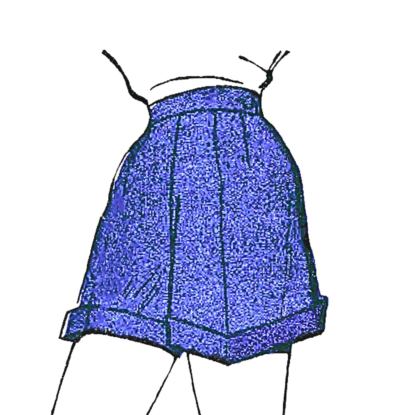 Model wearing shorts made from Weldons 5523 pattern