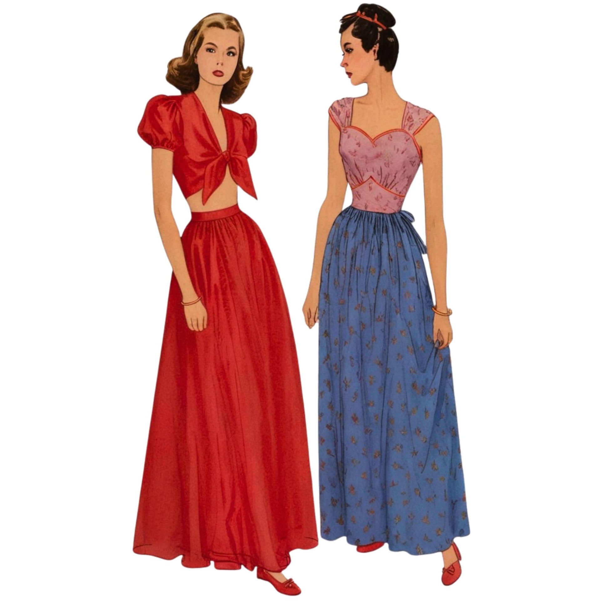  2 ladies in nightdresses