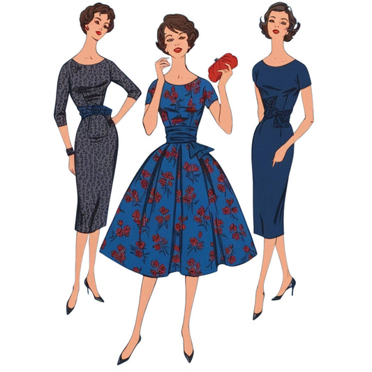 PDF - Patrón Rockabilly Años 50 Vestido Rockabilly Pin Up, 3 Estilos - Busto 38" (96.5cm) - Descargar