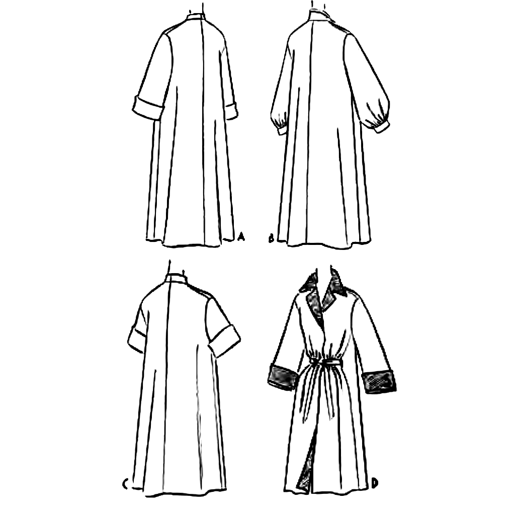 Jaren '50 Naaipatroon , omkeerbare Vrouwen & loungejas - buste 32" (81,3 cm)